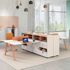 Liyu Modern Workstation Desk Office Furniture Modern Wood Office Desk with Bookshelf