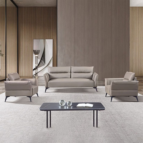 Liyu Furniture Luxury Classic Genuine Leather High End Sofa Aviation Leather Executive 3 Seat Office Small Bed Sofa