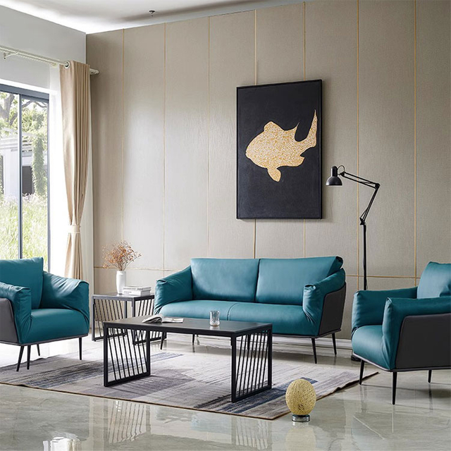 LIyu Modern Couches Genuine Office Leather Cheap Sofas Living Room Sofa Set Furniture