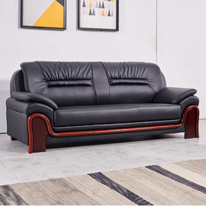 Liyu Office High-end Elegant Modern Three Seating Black Furniture Sofa Set