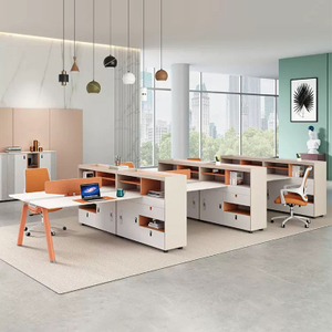 Liyu Modern Workstation Desk Office Furniture Modern Wood Office Desk with Bookshelf