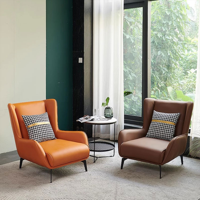 Liyu furniture Custom modern sofa chair sitting single sofa Leather arm chair Nordic living room chair