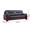 Liyu Office High-end Elegant Modern Three Seating Black Furniture Sofa Set