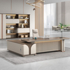 Liyu Furniture L-shaped Computer Computer Table Home Desks CEO President Modern Executive Glass Office Desk