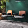 Liyu Office Furniture Modern Fabric Metal Legs Guest Waiting Reception Room Chair Dining Chair with Arm