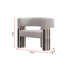 Liyu Modern Nordic Fabric Lounge Swivel Armchair Luxury Gold Metal Frame Single Sofa Chair for Living Room Furniture