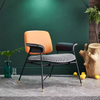 Liyu Office Furniture Modern Fabric Metal Legs Guest Waiting Reception Room Chair Dining Chair with Arm