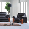 Liyu Office High-end Elegant Modern Three Seating Black Furniture Sofa Set
