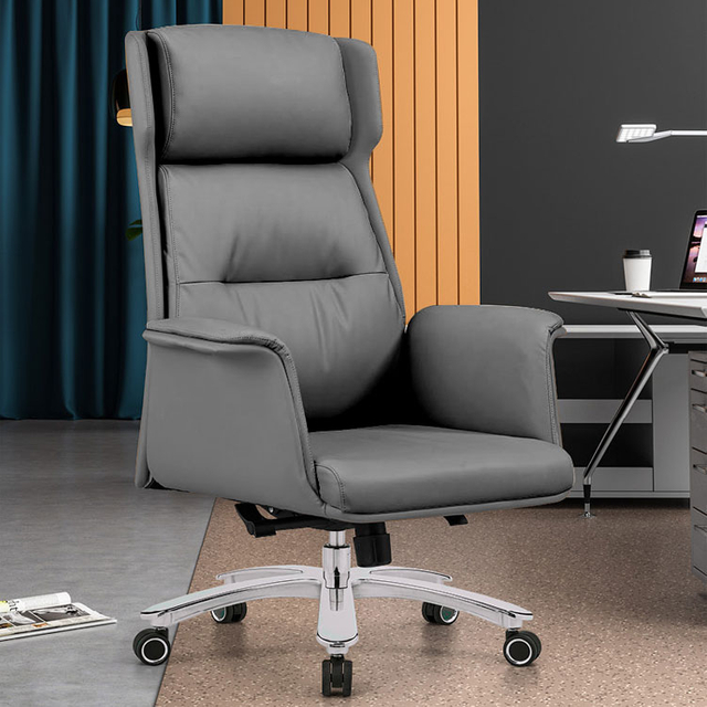 Liyu Office Furniture 360 Rotating Cheap Comfortable High Aluminium Base Executive Boss Office Pu Leather Chair
