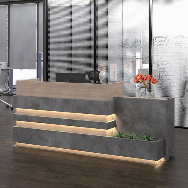 Liyu Cheap Minimalist Style Modern Extendable Furniture Office Reception Desk Counter Table