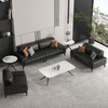 Liyu Waiting RoomVisitor Office Soft Seating Couch Upholstered Legless Sweef Black Sofa Set Furniture