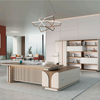 Liyu Furniture L-shaped Computer Computer Table Home Desks CEO President Modern Executive Glass Office Desk