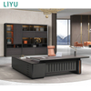 Liyu Modular Custom Luxury Home Office Work Furniture LED Light Computer Desk Office Desk with Lamp