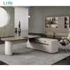 Liyu Modern Large Office Furniture Boss Table And Chair Combination Wooden President And Manager Desk with Simple Design