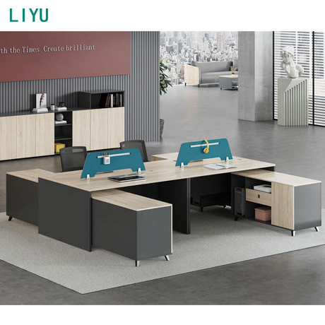 Liyu Furniture Desk Manufacturing Workstation Linear L Shape Seat Double Office Cubicle