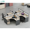 Liyu Factory Supplier Offical Table Officer Desk L Shape Wood Partition Modular Cubicle Office Furniture