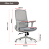 Liyu Foshan Ergonomic High Back Executive Office Chair Adjustable Office Chair Mesh Chair with Lumbar Support And 2D Headrest