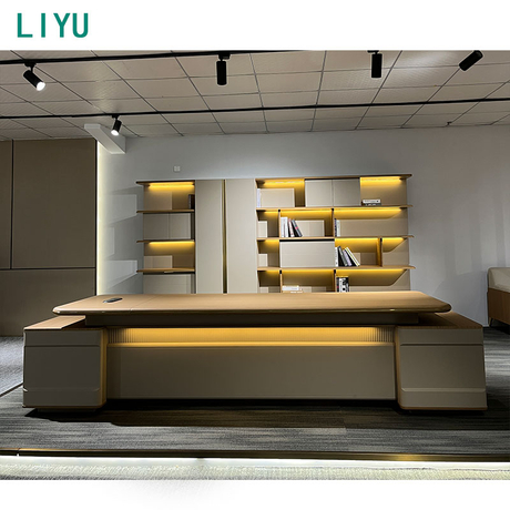 Liyu Furniture High-tech Modern CEO Boss Executive Table Office Computer Desk Design Executive Desk Modern L-Shaped Desk
