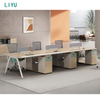 LIYU Melamine Furniture Desk Manufacturing Workstation Linear L Shape Seat Double Office Cubicle