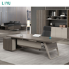 Liyu Executive L Shape with Atmosphere Light Strip Furniture Modern Manager table Ceo Office Desk Boss Office Desks futuristic