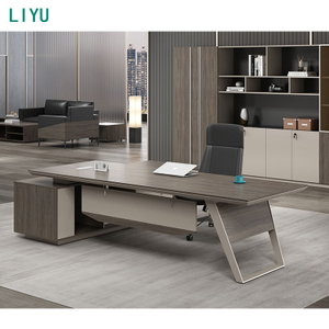 Liyu Executive L Shape with Atmosphere Light Strip Furniture Modern Manager table Ceo Office Desk Boss Office Desks futuristic