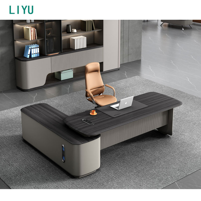 Liyu Modern Furniture High-tech Modern CEO Boss Executive Table Office Computer Desk Design Executive Desk Modern L-Shaped Desk