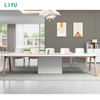Liyu Modern Office Furniture Extendable Melamine Meeting Table for 10 Persons for Home Office Hospital Supermarket Use