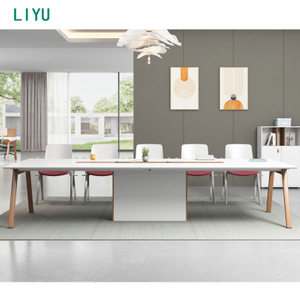 Liyu Modern Office Furniture Extendable Melamine Meeting Table for 10 Persons for Home Office Hospital Supermarket Use