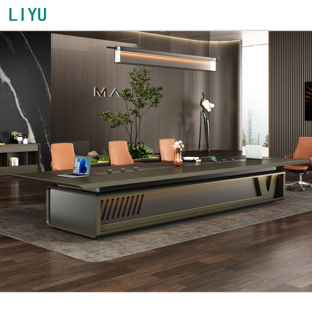 Liyu Customizable Conference Table Fashion Modern Large Conference Long Table Meeting Conference Table 12 People Meeting Desk