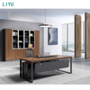 Liyu Modern L-Shaped Executive Manager CEO Desk Contemporary Wooden Office Furniture Convertible & Extendable for Home Use