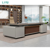 Liyu Modern Minimalist Boss Desk Chair Combination High-End Office Furniture With Extendable Feature Wood Panel Table Hot Sale