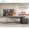 Liyu Modern Luxury President's Desk Combination Light Advanced Sensory Boss Chair Painted Furniture Wood MDF Simple Office Table