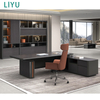 Liyu Modular Custom Luxury Home Office Work Furniture LED Light Computer Desk Office Desk with Lamp