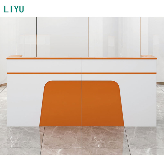 Liyu Modern Design Wood MDF Panel Front Table Reception Desk for Hotels Offices Bars Living Rooms Workshops