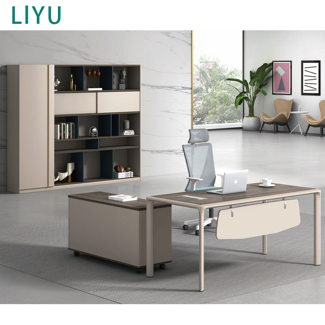 Liyu 2025 Wholesale Custom Modern Ceo Italian Wood Color Luxury Office Desk Simple Design for Family Compute Use