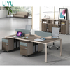 Liyu Simple Modern Office Desk 6 Workstations Reception Adjustable L Shape Booth for 4 Table Employee Office Partition