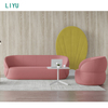 Liyu Minimalist Italian Luxury Synthetic Leather Office Design OEM/ODM Modern Reception Leather Couch Sofa Set