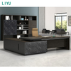 Liyu OEM CEO Office Furniture Desk Workstation Modern Manager Boss L Shape Table Luxury Executive Office Desk with Chair