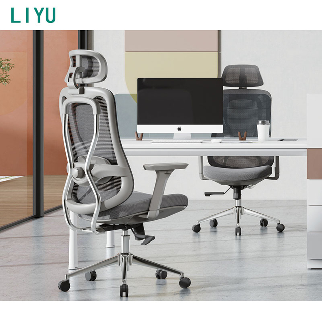 Liyu Modern Luxury Lift Chair with High Back Executive Office Ergonomic Swivel Chair Adjustable Mesh Fabric for Home Use