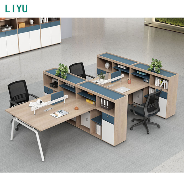 Liyu Commercial Office Furniture General Table Use Wood Panel Office Computer Desk Cubicle