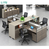 Liyu Office Furniture Workstation Design Standard Size4 Person Office Desks Cubicle Staff Table Office Partition
