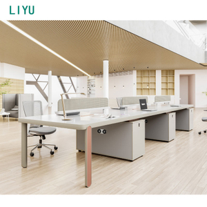 Liyu Furniture Economical Custom Design Excellent Desk Quality Modern Staff Work Station And Chair Combination Office Table Office Partition