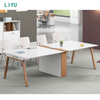 Liyu Modern Office Furniture Extendable Melamine Meeting Table for 10 Persons for Home Office Hospital Supermarket Use