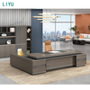 Liyu Modern Office Furniture Large L-Shaped Boss Desk Executive CEO Wooden Table Convertible & Extendable Features