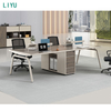 Liyu Modern 4-Person Cubicle Office Computer Desk Modular Wooden Partition Workstation with Iron for Home Use