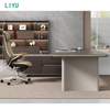 Liyu Boss President High-End Modern Simple Desk Chair Combination Furniture Atmospheric Panel President Office Table Wooden