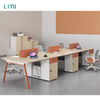 Liyu Wood 4 Person Office Furniture Commercial Furniture Modular Office Desk Partition Office Staff Table Cubicle Workstation