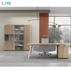 Liyu Luxury Melamine L Shape Desk And Chair File Cabinet Boss Executive Manager CEO Office Desk Boss Office Table