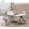 Liyu Customized Office Partition Workstation L Shape Office Cubicle Modern Modular 3 4 5 Person Office Workstation Table