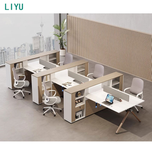 Liyu Modern Modular Office Cubicle Open Work Station Desk with Partition for Staff Modern Office Furniture Table